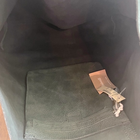 Madewell Suede Green Transport Tote Bag - Picture 4 of 6